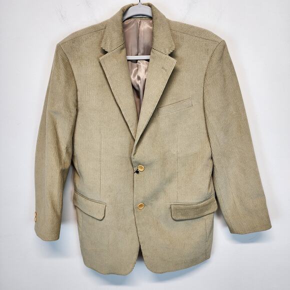 StudioSuits Corduroy Blazer Mens 40S Tan Suit Jacket Sport Coat Androgynous - Picture 1 of 13